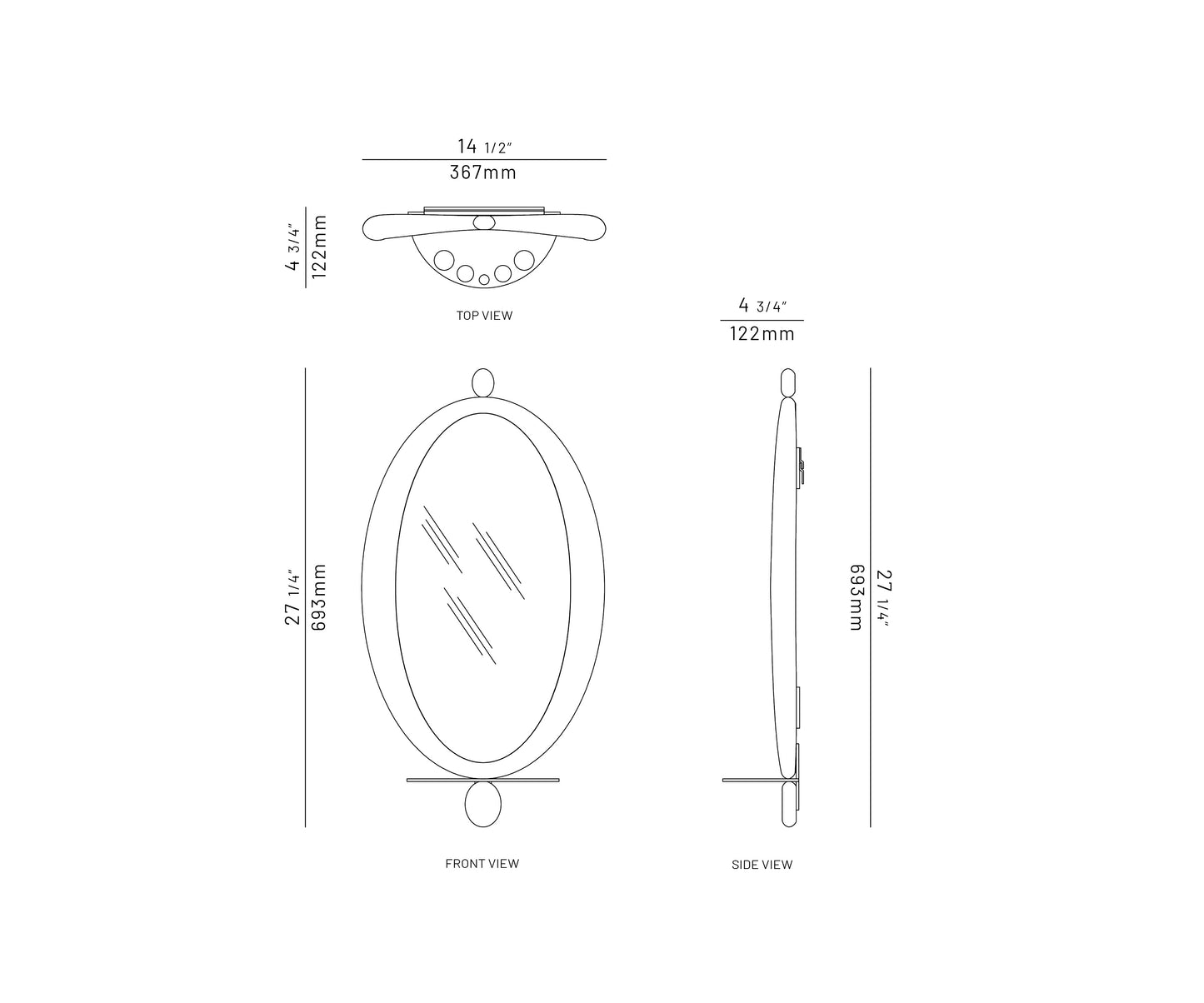 Halo Dash wall mirror, Neutral