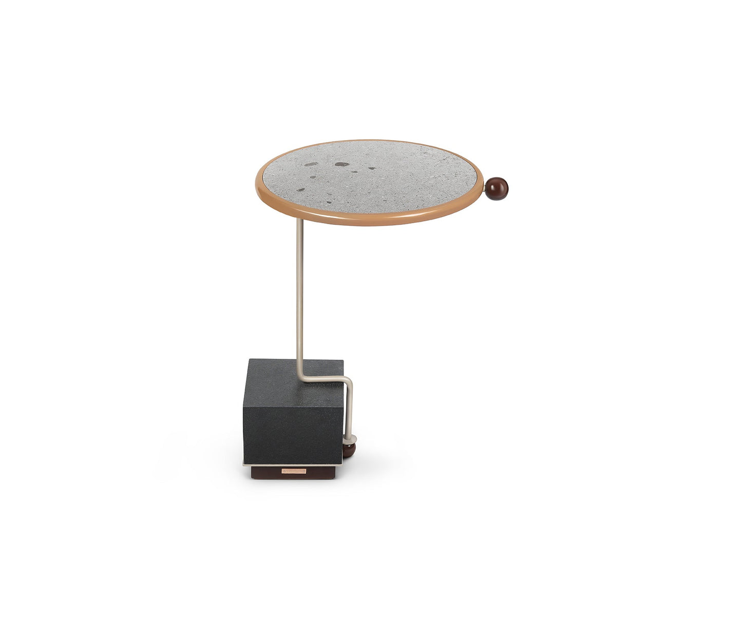 Bau 01 Side Table, Beige Stone