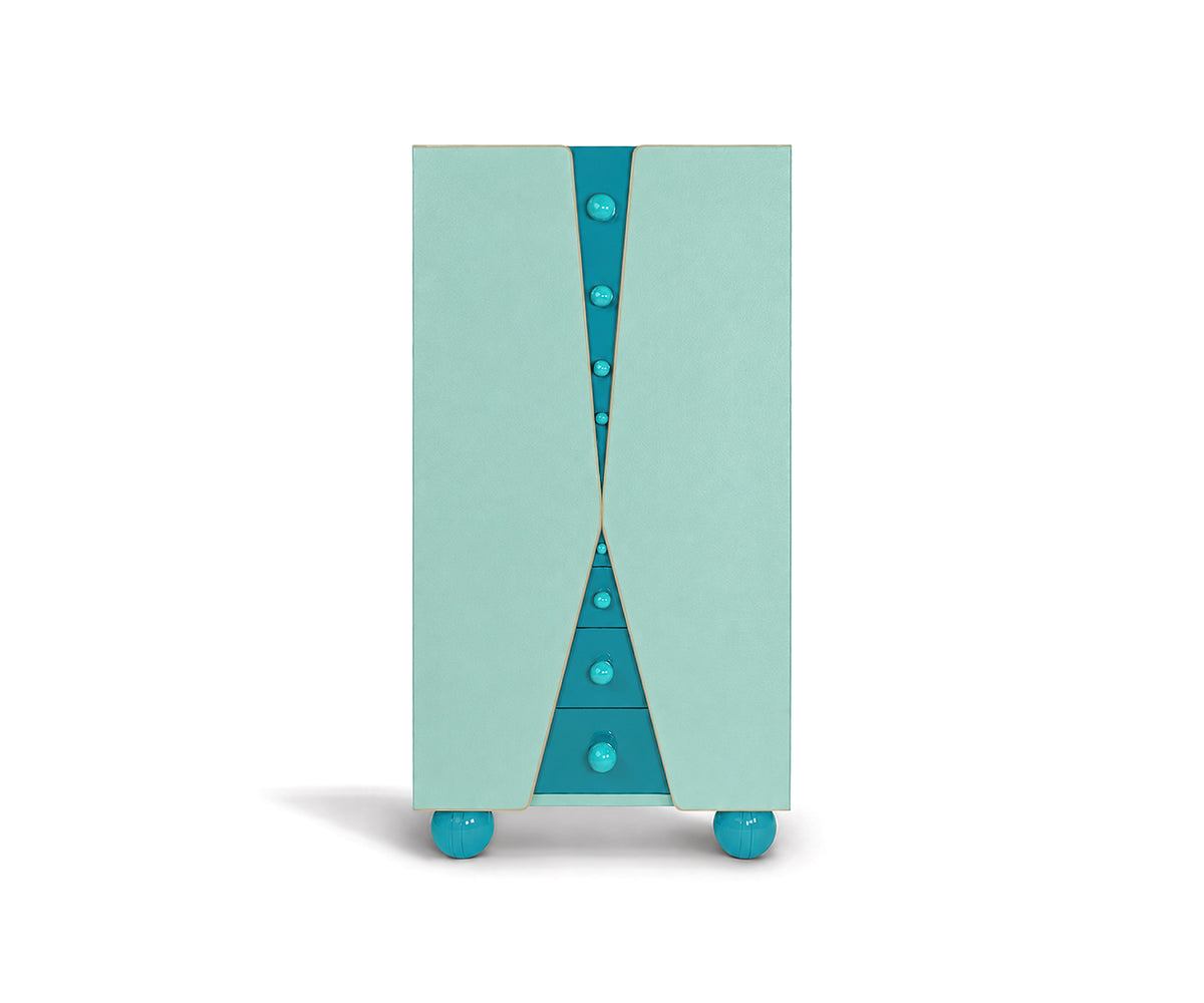 Bau Tall Cabinet, Aqua