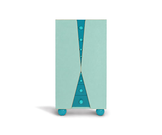 Bau Tall Cabinet, Aqua