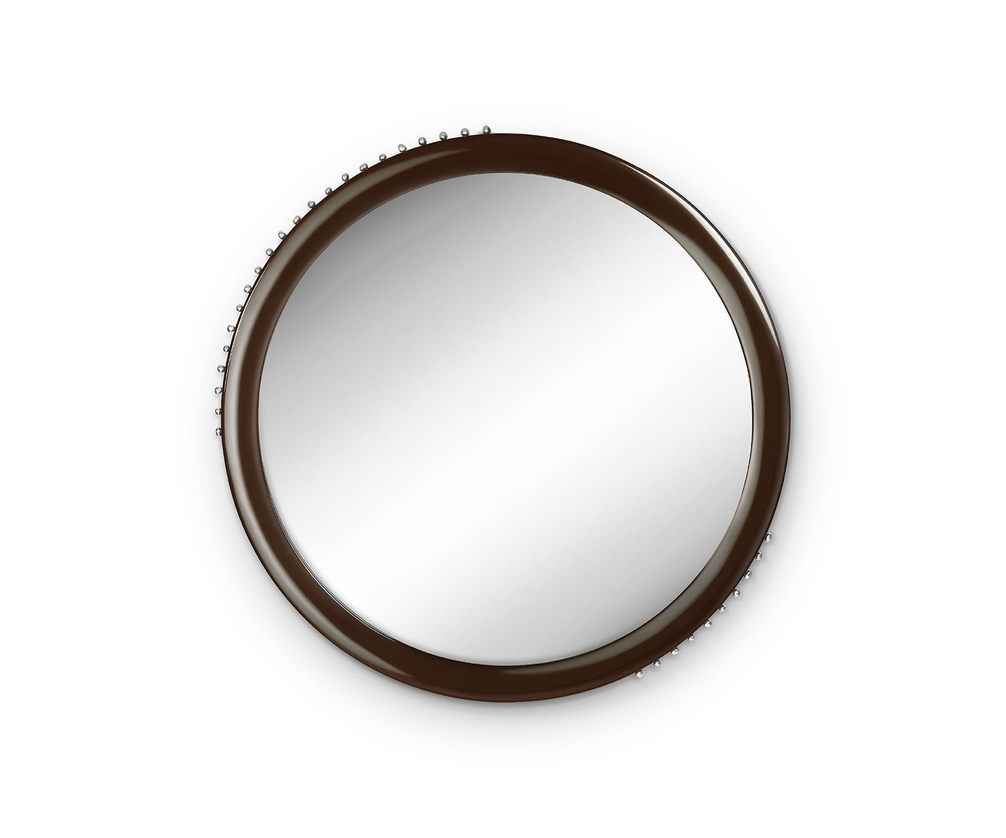 Dottie Round Wall Mirror, Beige