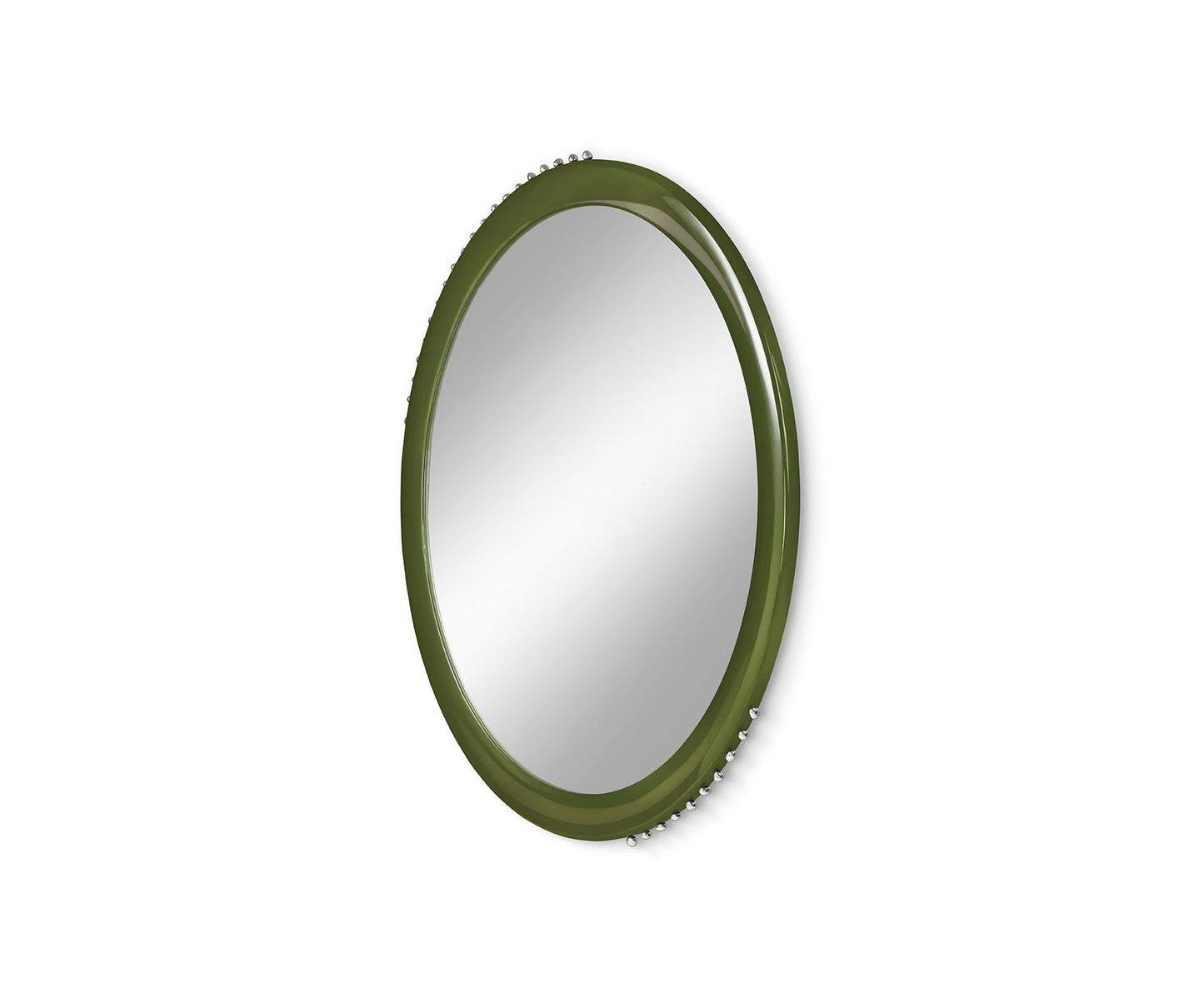 Dottie Round Wall Mirror, Green