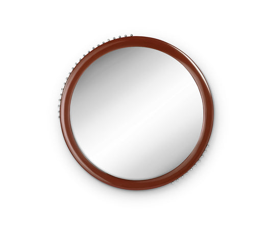 Dottie Round Wall Mirror, Rust