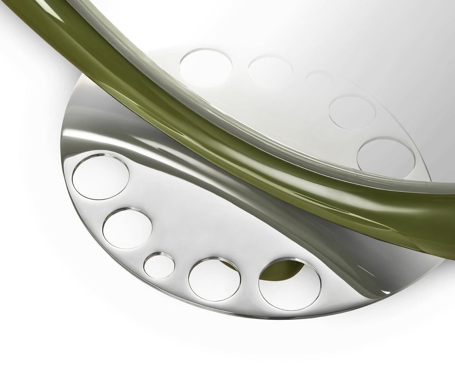 Halo Dot Wall Mirror, Green
