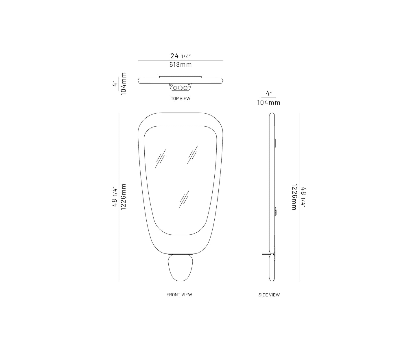 Halo Mark Wall Mirror, Aqua