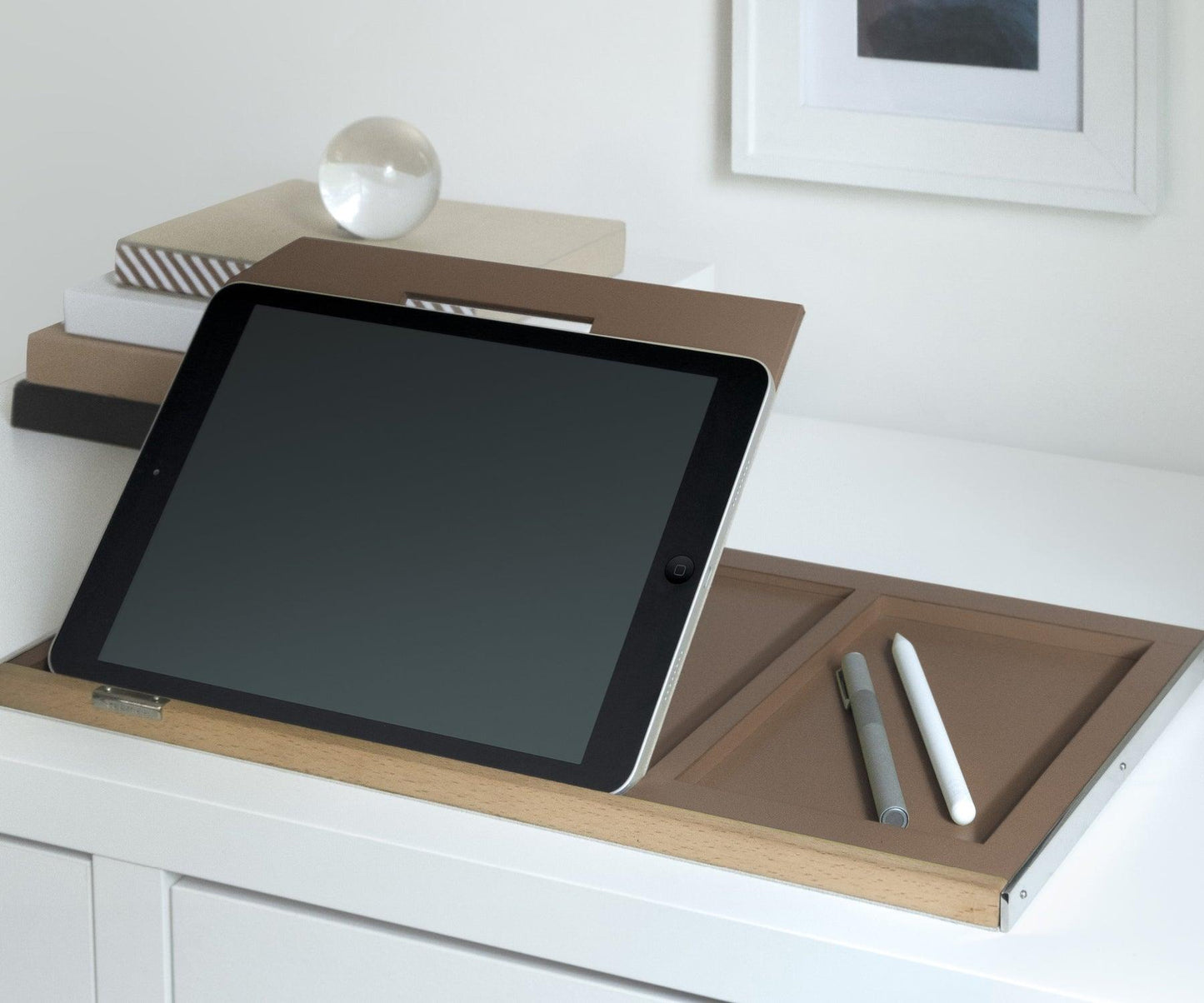 Buy Olive Green Manhattan Ipad Stand - Compartment for Stationary items - Taamaa